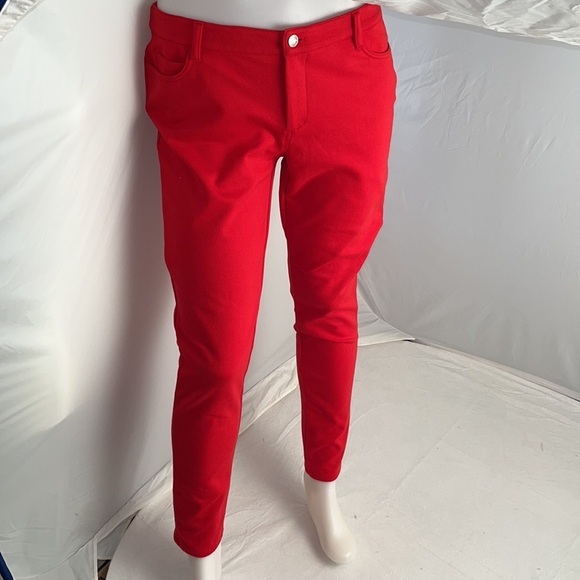 Michael Kors red skinny stretch 5 pocket ponte knit pants - Picture 1 of 11